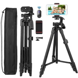 Freeshipping Cep Telefonu Tripod 55inch Selfie Stick Tripode Bluetooth Uzaktan Panorama Pan Head Seyahat Taşınabilir Tripod Stand Mob GVFX