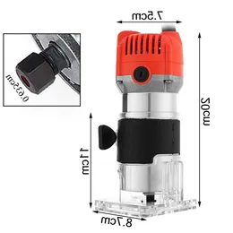 Freeshipping 800W 220V 30000Rpm Electric Hand Trimmer Wood Router Laminate 635Mm Durable Motor Diy Carving Machine Woodworking Power T Dblx