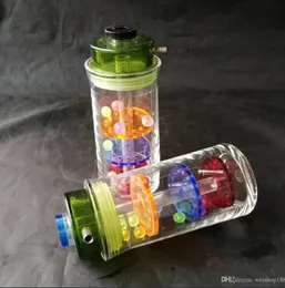 Pfeife Mini-Huka-Glasbongs Bunte metallförmige Jinde Dreischichtige gefilterte stille Acryl-Wasserrauchflasche