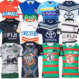 2023 Şövalyeler Fijian Drua Rugby Futbol Forması Gold Coast Titans Güney Sydney Rabbitohs Evden uzakta Miras Yunusları Fiji Kuzey Queensland yerli gömlekler S-5XL