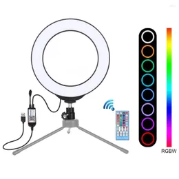 Flash Heads Puluz 4,7 tum Dimble Ring Fill Light USB RGBW POGRAPHY VIDEO Selfie Ligh Studio Lighting