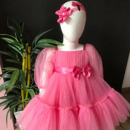 Watermelon sheer neck flower girl dresses tutu simple style ball gown little girl wedding dresses cheap communion pageant dresses gowns birthday party gown cheap