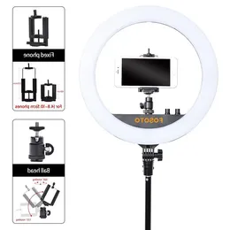 Freeshipping 14-calowe oświetlenie fotograficzne 3000-6000k kamera lampy dzwonkowej telefon LED Ring Light z statywem i zdalnym dla makijażu srdkr