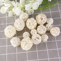 Party Decoration 15sts Wicker Rattan Ball Wedding Christmas Hanging Ry Mobiles 3cm 4cm 5cm White2062