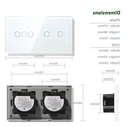 WiFi Curtain Switch Smart Sensor Touch Switch Wireless Smart 1/2/3Gang 1/2/3 Way Touch Light Switches App Control Uhahd
