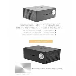 Raspberry PI x820 x800 SSDHDD STORAGE BOARD Matchande metallfodral Kraft Kraftkontroll Switch Fan Kit Roqbv