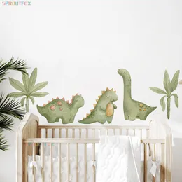 Wanddekor Cartoon Dinosaurier Aufkleber Zuhause für Baby Jungen Schlafzimmer Wohnzimmer Großer Tierdruck Aufkleber Kunstwand Kinder Aufkleber 230411