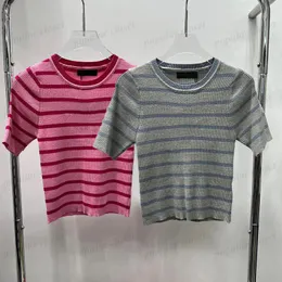 مصمم للسيدات حياكة T Shirt Fashion Ladies Tops Tops Sirts shorts Sergaled Fitting Summer Sweater Top Quality