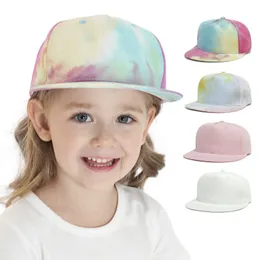 2023 Masowe dzieciak z piłką dla dzieci super fajny proces barwienia krawata dla dzieci w stylu hip-hopowym kapelusz na świeżym powietrzu Flat Girls Boys Baseball Cap 9 Colours