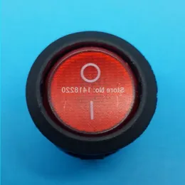 100pcs 빨간색 라이트 라운드 3 핀 로커 스위치 6A/250V 10A/125V 켜기/끄기 kcd1-2 SROKV