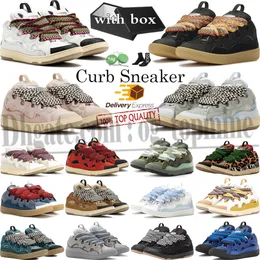 Tasarımcı 90'lar Lanvins Ayakkabı Bırfı Sneaker Erkek Kadınlar Kabartmalı Deri Kauçuk Düz Platform Moda Scarpe Schuhe Chaussures Dantel-Up Olağanüstü 35-46 Kutu