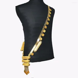 Kedjor arabiska bröllop smycken kvinnlig halsband guld pläterad mynt hänge kroppskedja kurdiska kvinnor present goth vintage halsband för