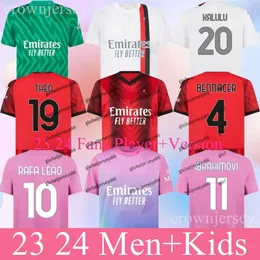 23 24 S IBRAHIMOVIC GIROUD Soccer Jerseys 2023 PULISIC THEO TONALI Shirt ROMAGNOLI RAFA LEAO S.Castillejo REIJNDERS Loftus-Cheek _Jersey