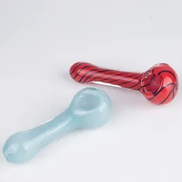 Chinafairprice Y284-Y286 Heady Color Spoon Smoking Pipe About 4.45/4.1 Inches Tobacco Bowl Dab Rig Glass Pipes 3 Models