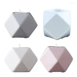 Ljusstakar hexagon keramik ljusstake blommönster för att göra