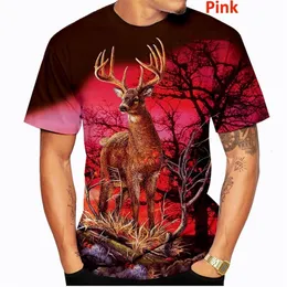 Men s T Shirts Men Women Mulheres Harajuku Streetwear Deer Caça camuflagem unissex 3D Animal Animal Giraffe Summer 230411