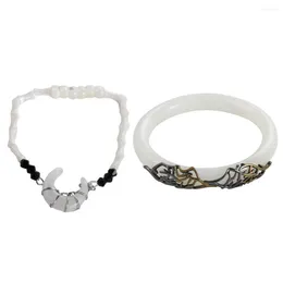 Bracciale rigido a mano Jewerly Amore tra fata e diavolo per ragazze Trasferimento fortunato Braccialetti coreani Braccialetti da donna Braccialetti cinesi Luna