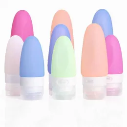 Boîtes de rangement Bacs Silicone Shampooing Gel Douche Lotion Tube de sous-embouteillage Outil de compression Bouteilles de voyage 3 tailles Couleur bonbon Simple238W