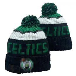 Celtics Beanies Boston Beanie Cap Wolle Warme Sport Strickmütze Basketball North American Team Gestreifte Sideline USA College Cuffed Pom Hats Männer Frauen a5
