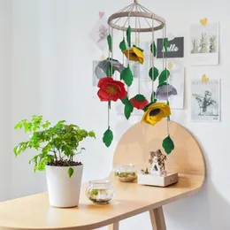 Mobiles Handmade Leaf Flower Wind Chimes Baby Rattle Crib Mobile Toy Bed Bell Home Decor 230411