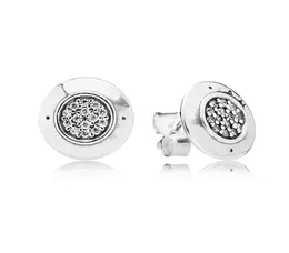Women039s Authentic 925 Sterling Silver EARRING Logo signature with Crystal Stud Earrings for Women Compatible with Pandora Jew6776971