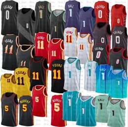 2023 Trae Young 11 Basketball Jerseys Hawk Dejounte Murray Grizzlie Ja Morant 12 Lamelo Ball 1 قميص Jersey