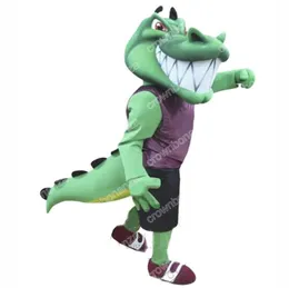 Hot Sales College Crocodile Mascot Costumes Halloween Cartoon Character Outfit Suit Xmas Outdoor Party Outfit Unisex Promotional Advertising Clothings