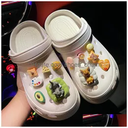 Parti di scarpe Accessori Cartoon Cat And Mouse Charms Zaino Decorazione Natale Cute Fit Croc Girl Buckle Fai da te Slipper Regali per feste Dro Dhjcl