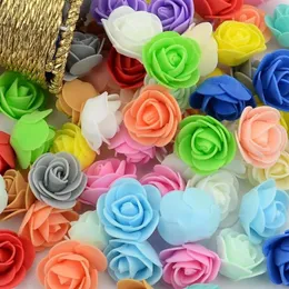 Guirnaldas de flores decorativas 500 piezas 3 cm Mini cabezas de flores artificiales de espuma de PE rosa para decoración del hogar de boda bola falsa hecha a mano C313B