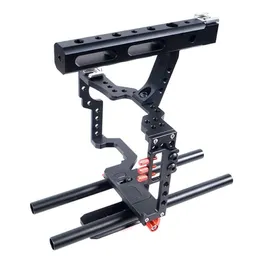 Freeshipping Commlite CS-V5 DSLR 15mm Rod Rig Camera Video Cage Kit Top Handle Grip for Sony A7 II A7r A7s Olympus Pentax Cameras Amfsc