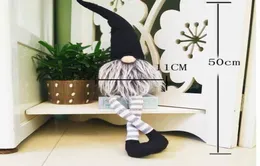 2021 New Fashion Christmas Striped Cap Faceless Doll Swedish Nordic Gnome Old Man Dolls Toy Christmas Tree Ornament Pendant Home D7182681