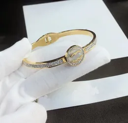 Pulseira de jóias clássicas Pulseira de ponta de ponta 18k marca de letra dupla de letra de letra de letra de letra de ouro