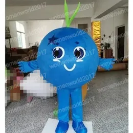 Halloween Blue Blueberry Mascot Costume Cartoon Character Outfits Suit Vuxna Storlek Outfit Birthday Christmas Carnival Fancy Dress for Men Women