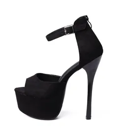 Sandaler kvinnors skor 2023 Super High Heels 16cm stilett vattentät plattformsmodell catwalk hatar himmel highsandals