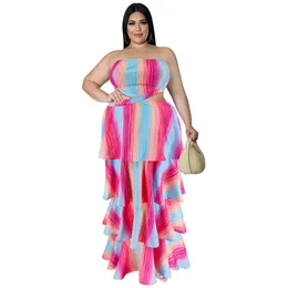 Casual Kleider Sexy Big Beautiful Women Dress Female Strapless Rüschen Robe Girl's Party Club Vestidos Lady's Plus Size Kleider 230412