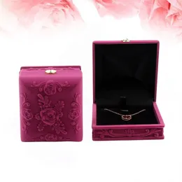Mücevher torbaları akın kutu kabartmalı gül hassas kolye organizatör mücevher çanta hediye kuyumcu