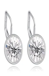 Bella mini pierced Dangle earrings made with original Austrian elements white filled clear crystal gift for women for Valenti5715864