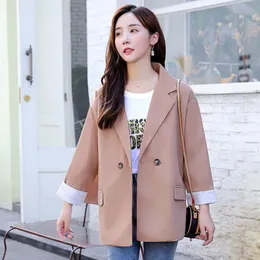 Women's Suits & Blazers Zoki Autumn White Women Loose Double Breasted Tailored Coat Lady Suit Jackets Office Female Overwear Fashion 2023