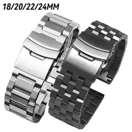 Cinturini per orologi Cinturini per orologi in acciaio inossidabile di lusso 18 20 22 24mm per orologio Galaxy 5 40 Cinturino 44mm per cinturino da lavoro in metallo pro 230411