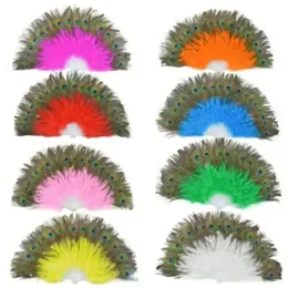 Fluffy Feather Hand Fan Stage Performances Craft Fans Elegant Folding Feathers Fan Party Supplies Wholesale 1112