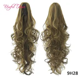 long ponytails Synthetic Ponytails Long Curly Claw Ponytail Clip In Hair Extensions Hairpiece Pony Tail Synthetic High Quality Who6250540