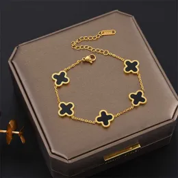 Designer Charm Bracelet Fashion Vintage 5 Motifs Bracelets Clover Leaf Necklace Luxury Design Wedding Jewelry Van 4/four Flower