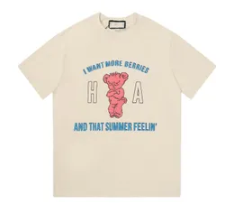 Hy7J Ha Bear Print Designer T Shirt Summer Summer Sleeve Men Women Tshirt Tee Mens