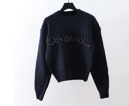 Pull de luxe en coton tricoté avec lettres de marque, pull de styliste, vêtements célèbres pour femmes, automne 2024