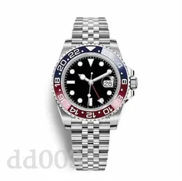 Zegarki czarnych designerskich zegarki GMT ze stali nierdzewnej zegarek ze sobą szafir 41 mm Automatyczne Montre de Luxe Spring Męskie Sub Watch moda 16610 SB005 C23