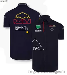 Herr t-shirts nya f1 mäns skjorta polo krage sommar avslappnad kort seves formel 1 racing kostym mäns lapel lösa stora storlekar skjortor toppar kläder 4123