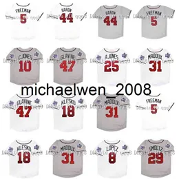 Vintage 1999 Beyzbol Forması 44 Hank Aaron 5 Freeman 29 John Smoltz 6 Bobby Cox 27 Fred McGriff 47 Tom Glavine 8 Javy Lopez