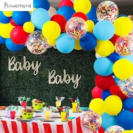 Dekoracja imprezowa karnawałowy cyrk balonowy łuk i girland 105pcs lateksowy Rainbow Confetti Baby Shower ślub Birthday243b