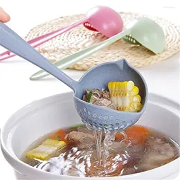 Spoons 2 In 1 Plastic Creative Wheat Straw Soup Spoon Long Handle Lovely Porridge With Filter Dinnerware Kitchen Colander Tools