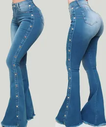 Damskie dżinsy przybycie damskie moda chude flare spodnie myte dżinsowe spodnie dżinsowe
